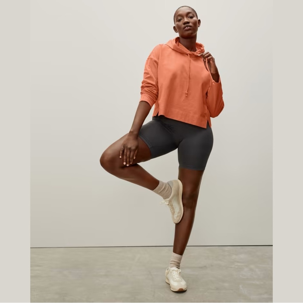 Everlane Retro Jersey Orange Hoodie Pullover Sweatshirt